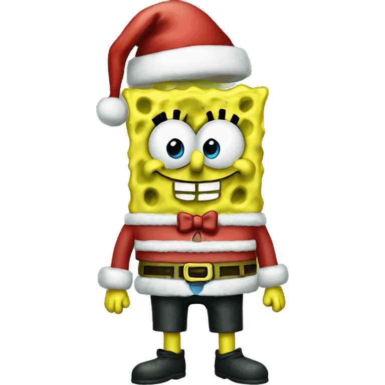 SpongeBob with Christmas outfit emoji