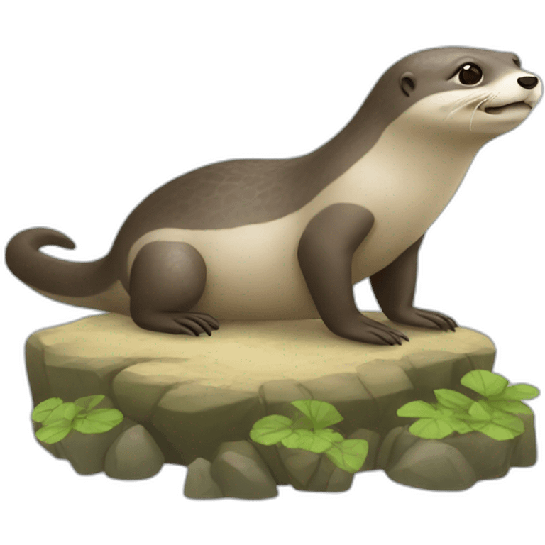 Loutre sur tortues emoji