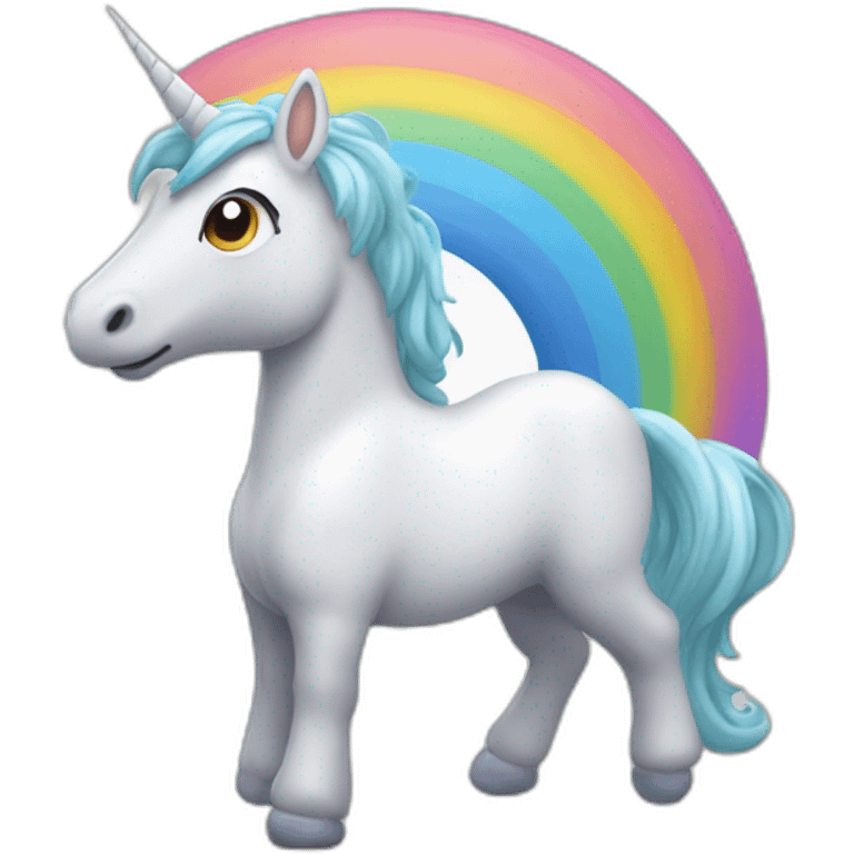 Une licorne que fait un caca arc-en-ciel emoji