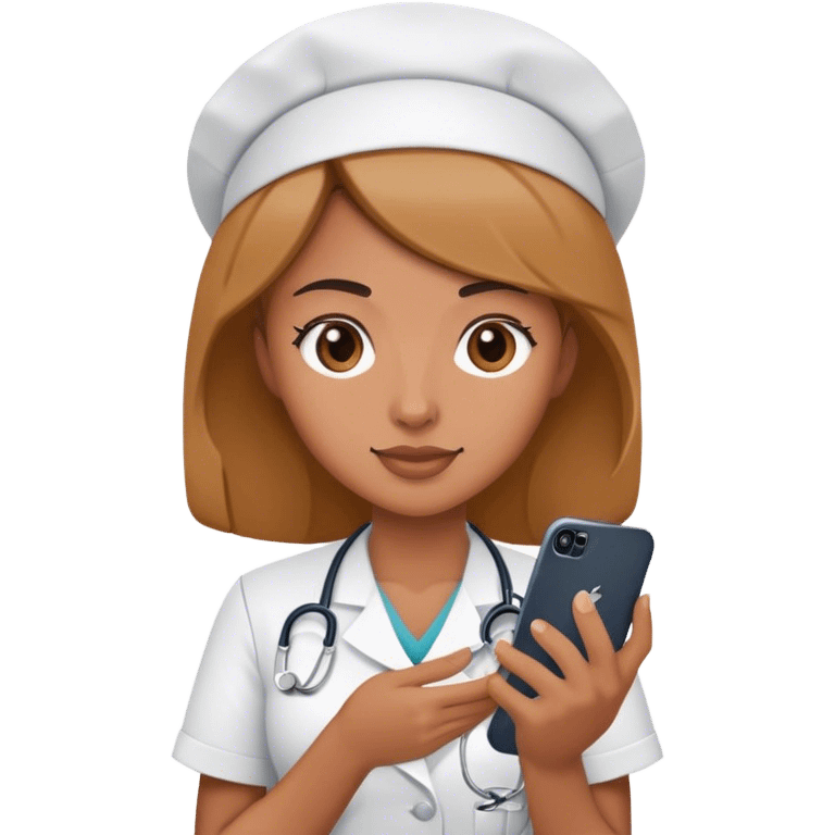 a nurse holding an iphone emoji