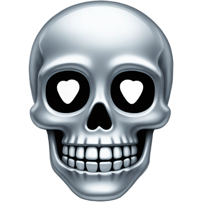 skeleton made out of chrome emoji