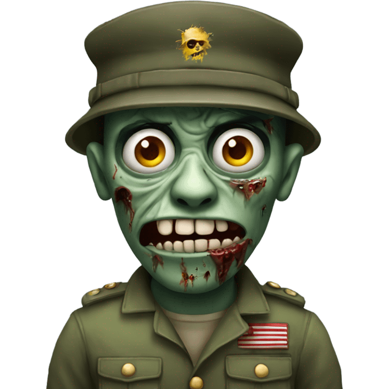 Zombie wearing a military hat  emoji