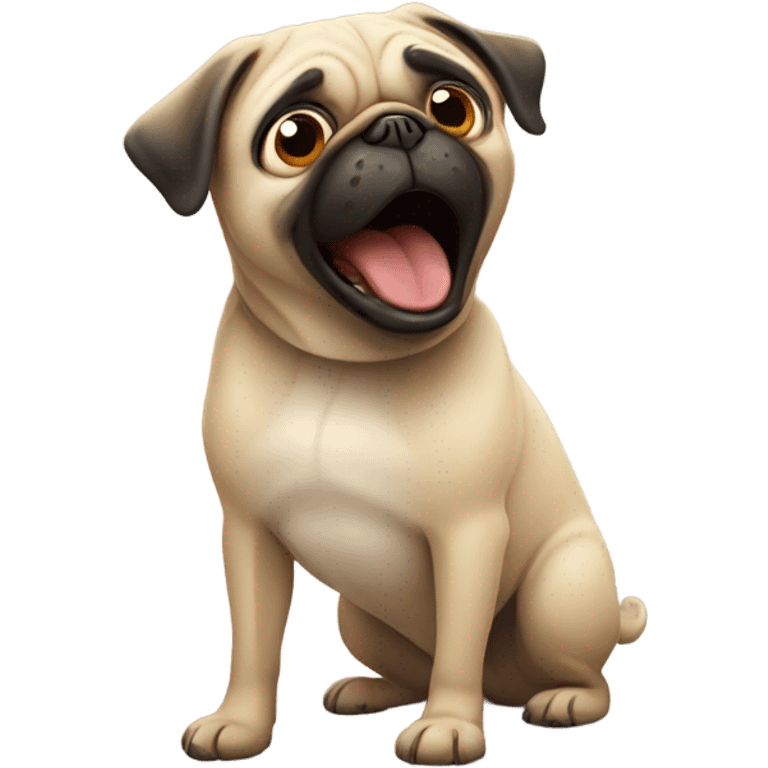 Pug barking emoji