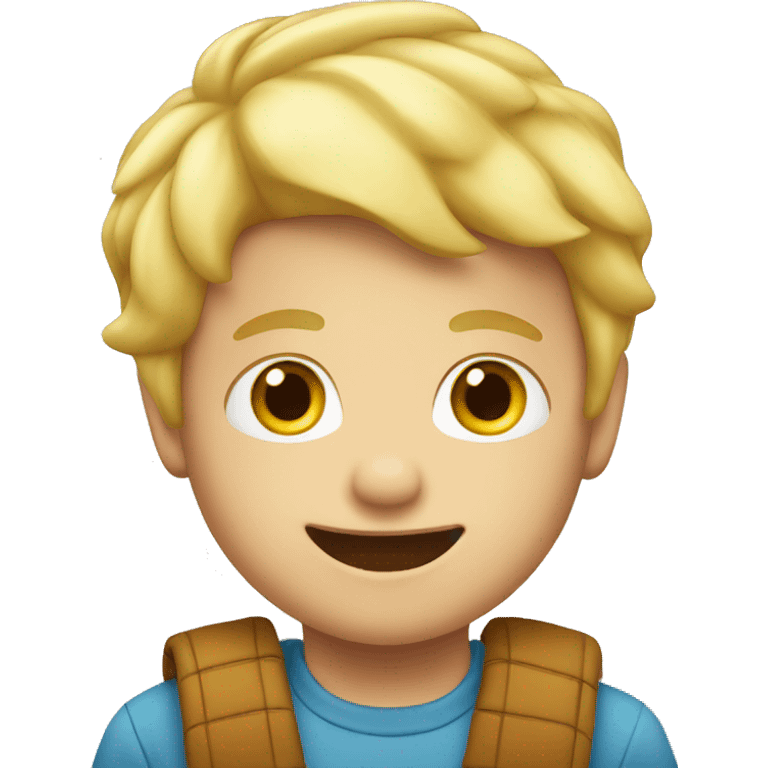 blond boy  enjoy playing  emoji