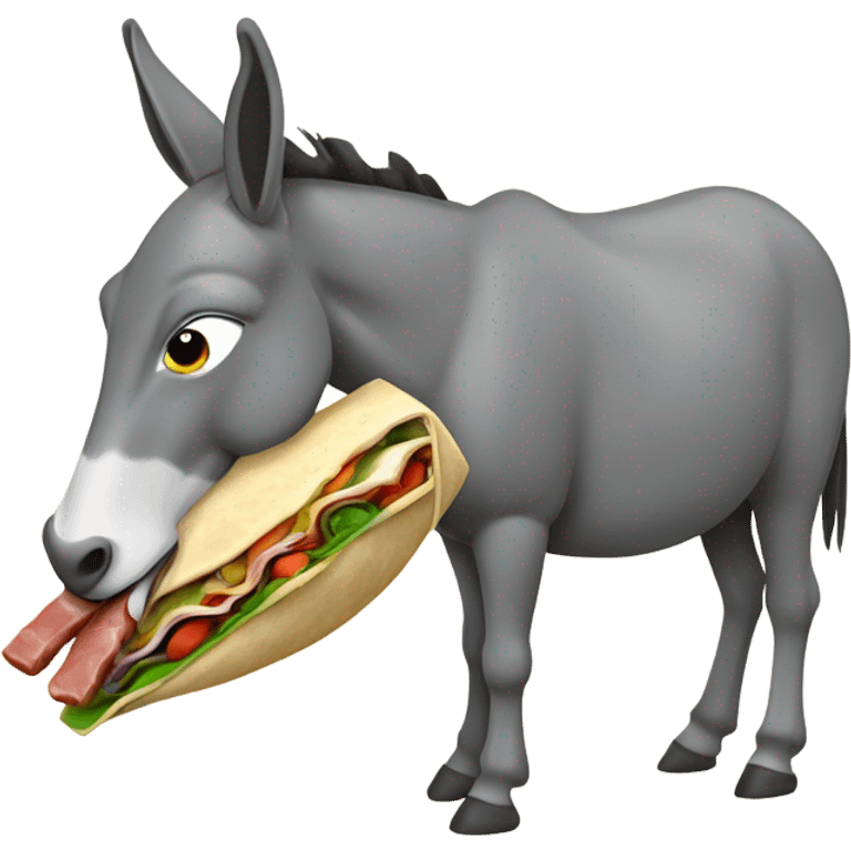 Donkey eating shawarma emoji