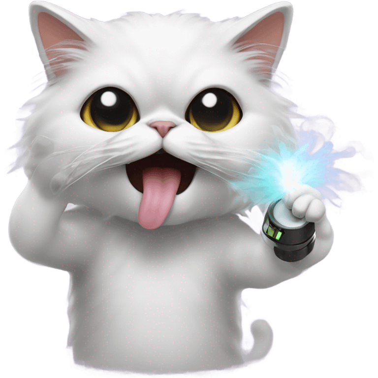 persian cat hitting a dab vape emoji