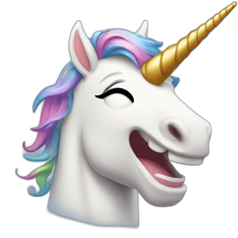 A unicorn winking emoji