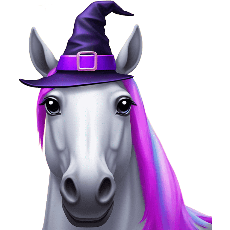 Lisa frank Halloween horse with witch hat emoji