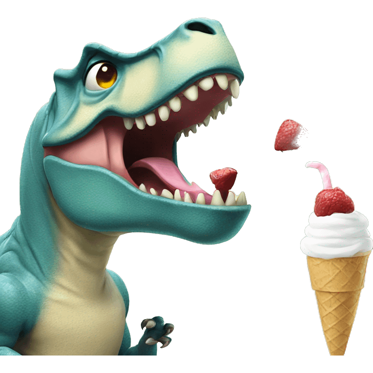 trex eating ice cream emoji