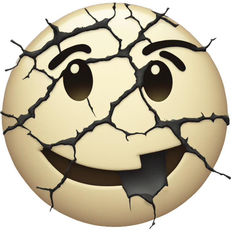 Smiley face cracked emoji