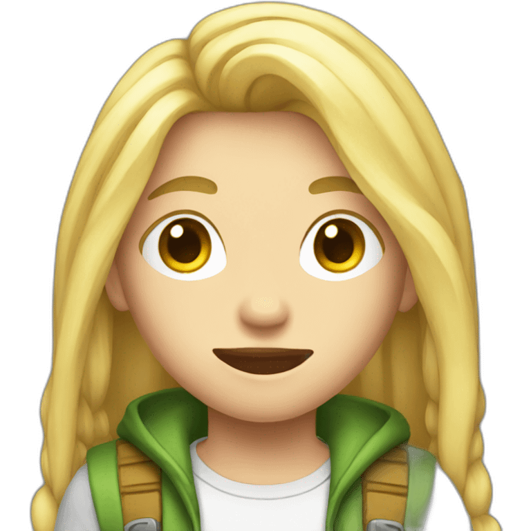 Teenage gamer with long blonde hair emoji