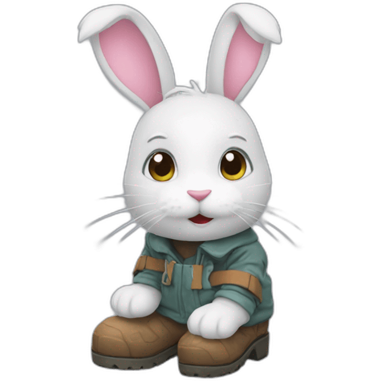 Bunny with plastic boots  emoji