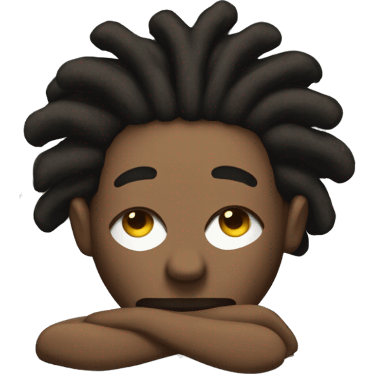 “Black man with dreadlocks, sick in bed emoji