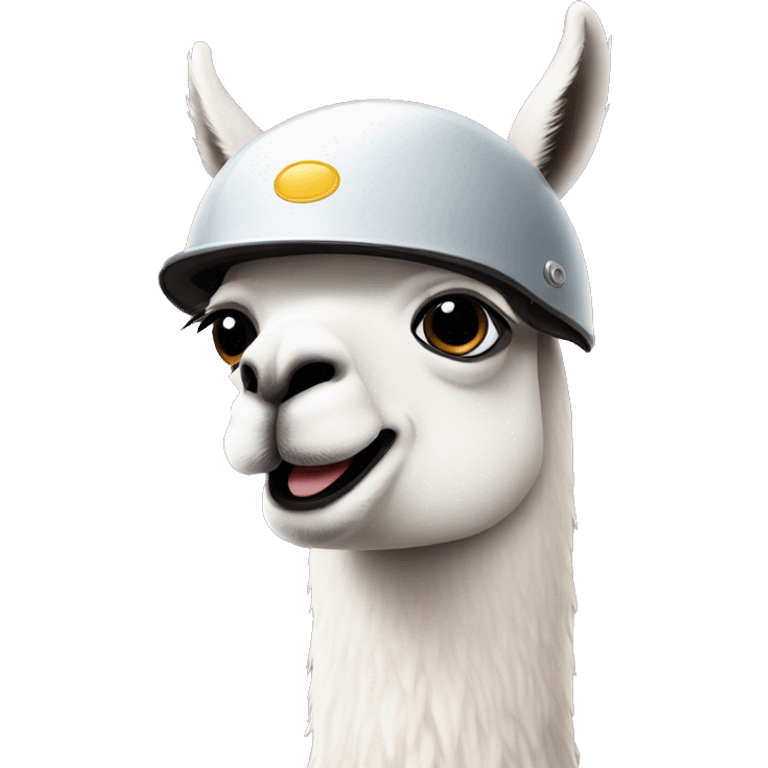 Llama confused with a helmet  emoji