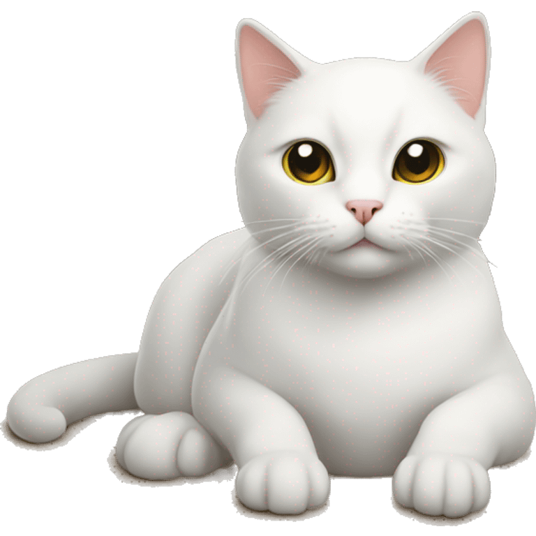 white cat sitting on the earth emoji