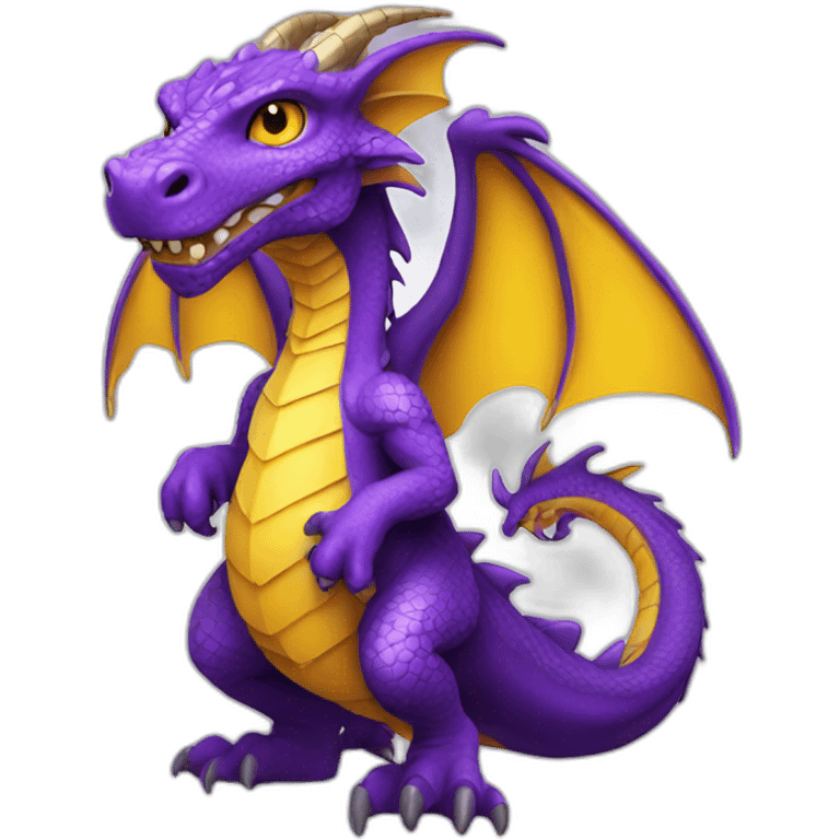 purple dragon with yellow eyes wearing magician clothes emoji