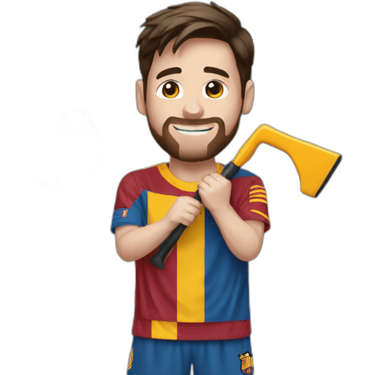  messi lifting a tool emoji