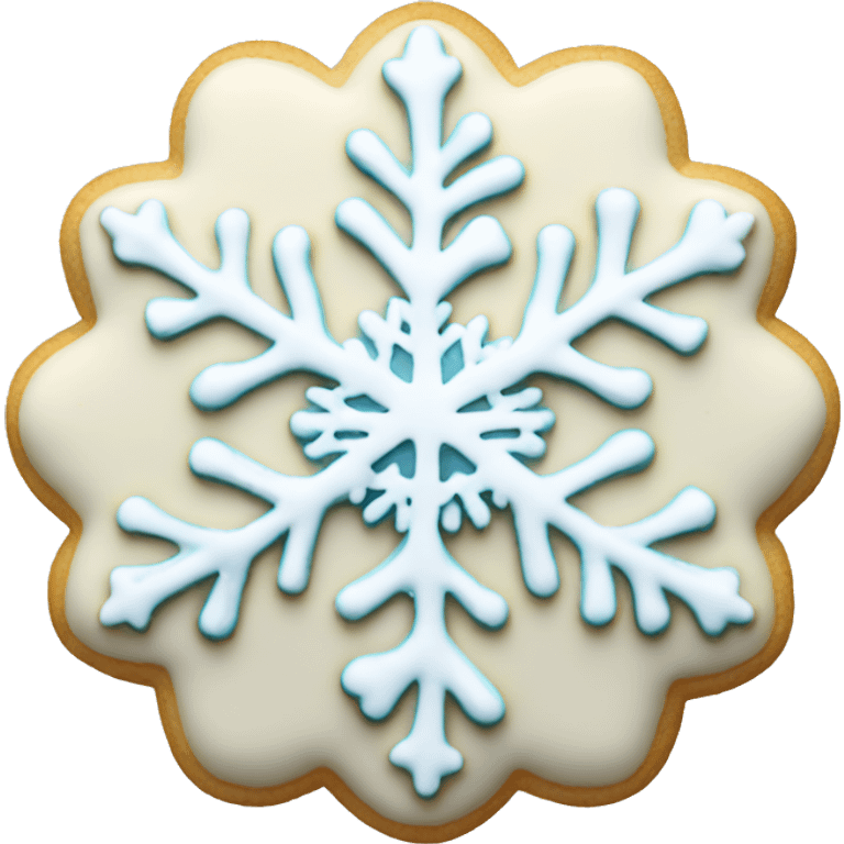 A white sugar cookie with a snowflake design  emoji