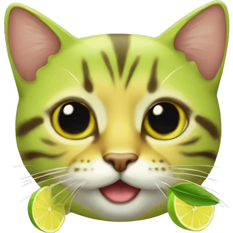 Gatito con disfraz de limón  emoji