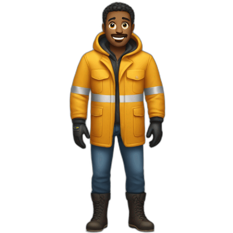 man wearing gloves full body emoji