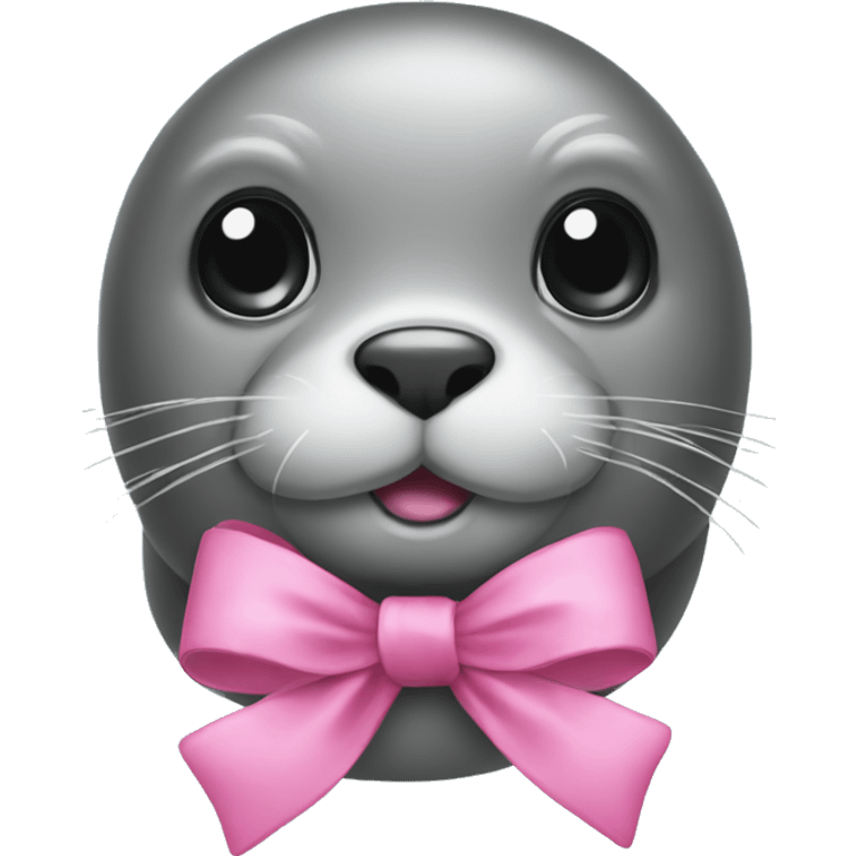 Seal with pink bow around its neck emoji