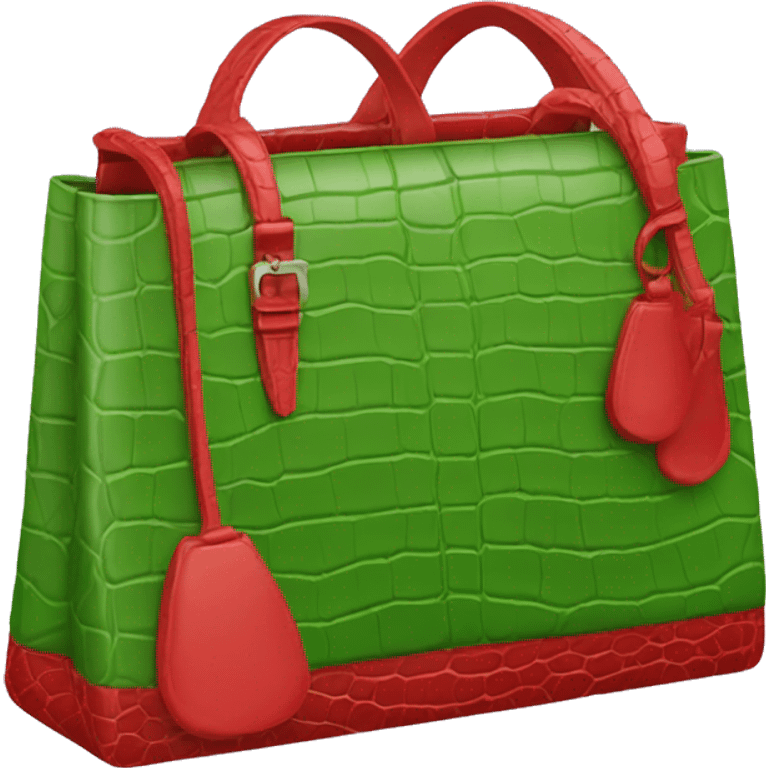 Cocodrile Handbag in red emoji