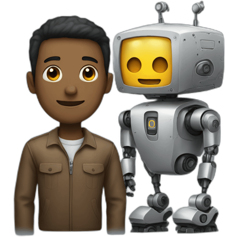 man and robot emoji