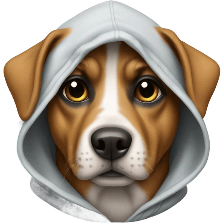 Dog wearing a hoodie emoji