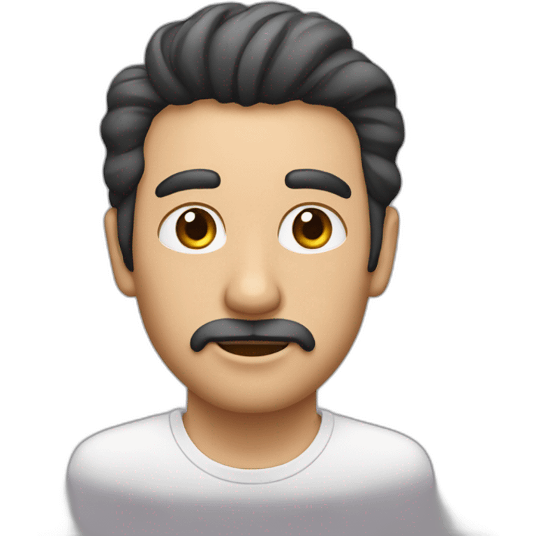 hombre con mascara blanca y aleta emoji