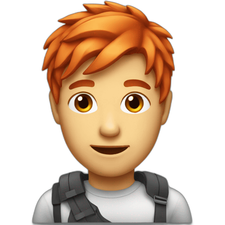 Chat looking left with red hairs  emoji