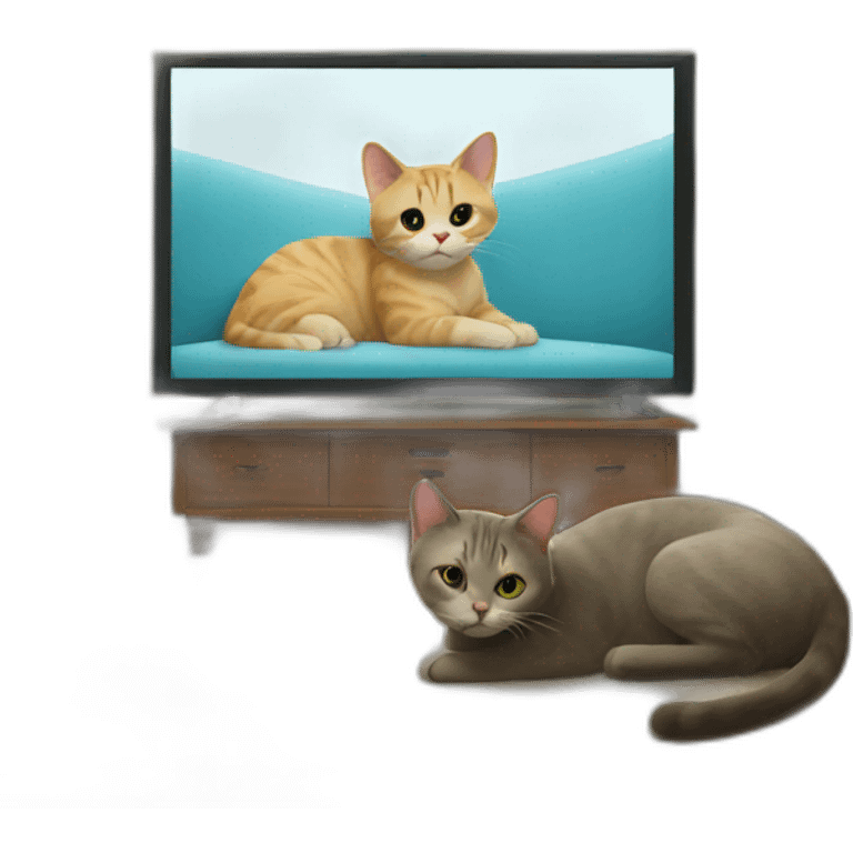 a cat watching tv emoji