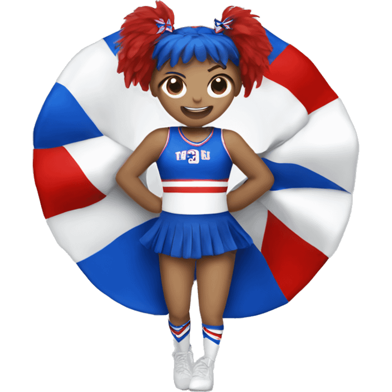 Cheerleader red, white, and blue pom pom emoji