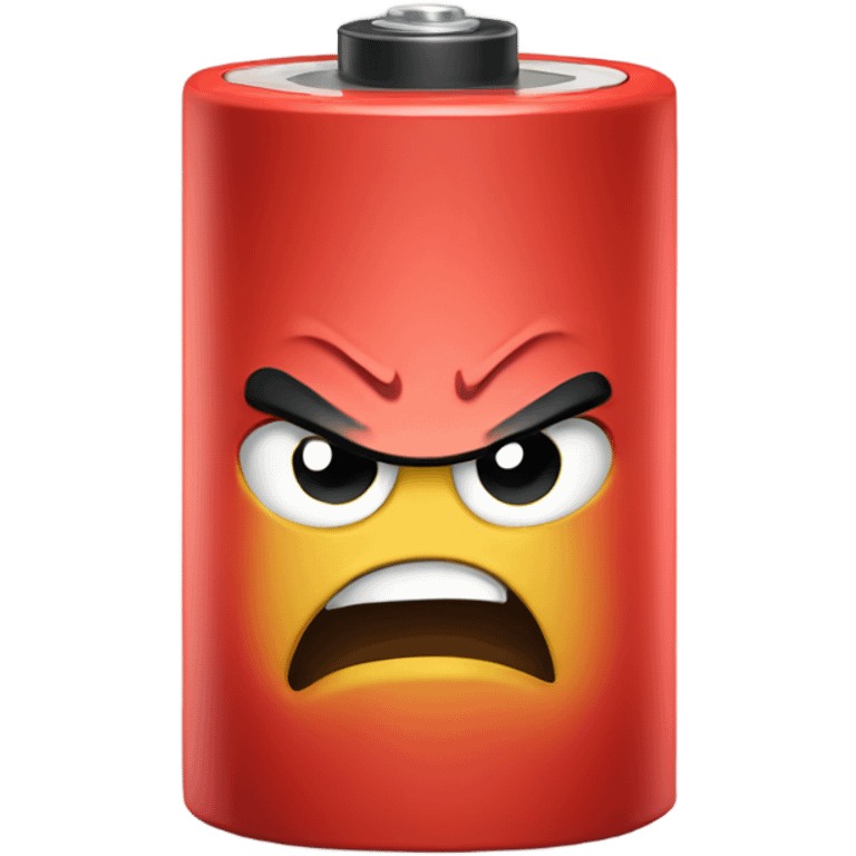 Red battery angry emoji