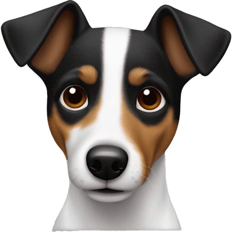 Jack Russel terrier full black face  emoji