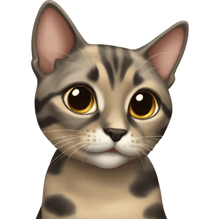 beige and grey tortie cat emoji