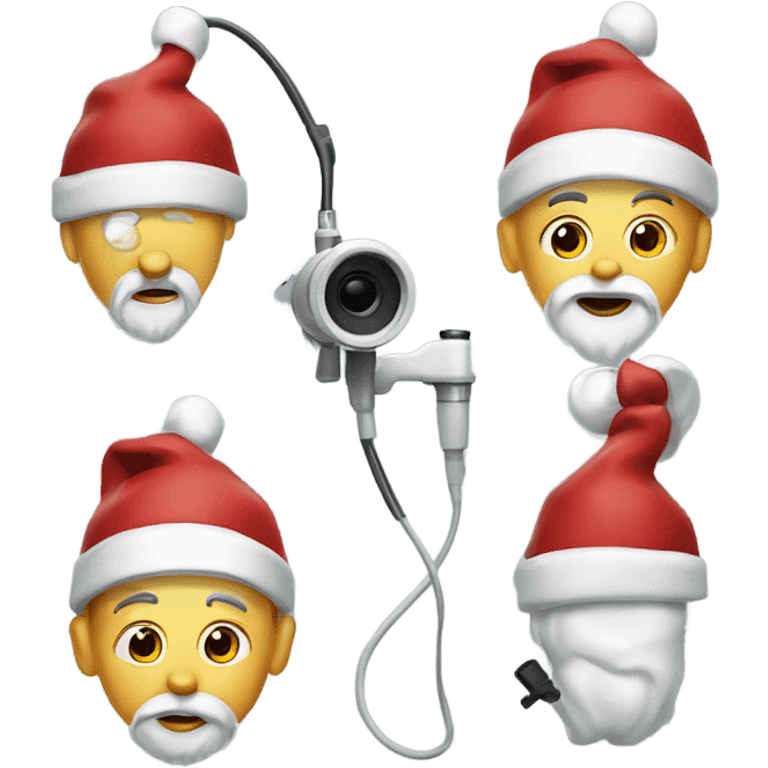 Santa clause with endoscope emoji