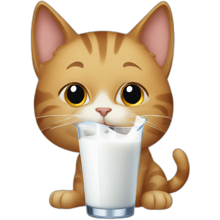 Cat drinking milk emoji