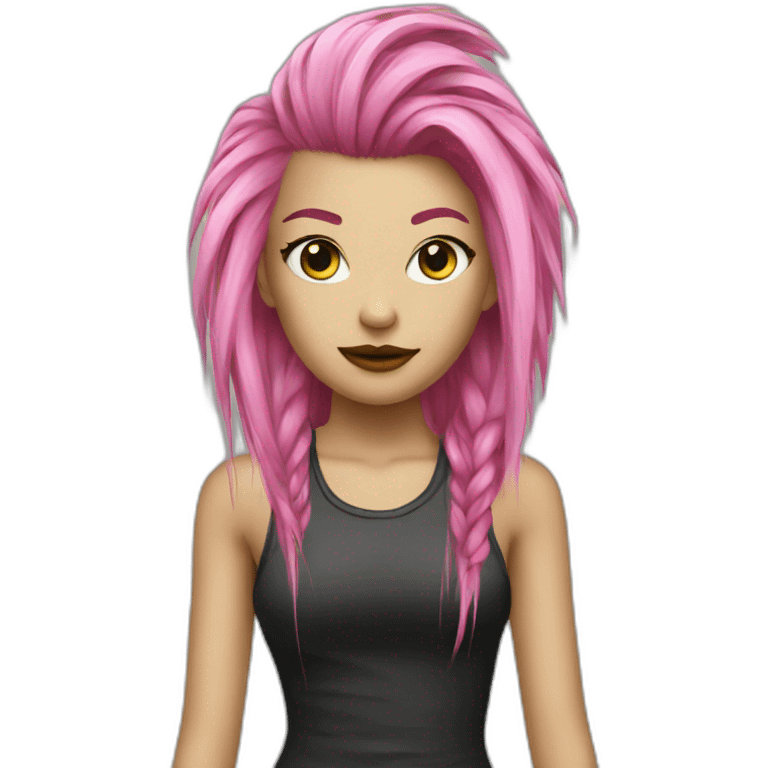 woman punk hair pink emoji