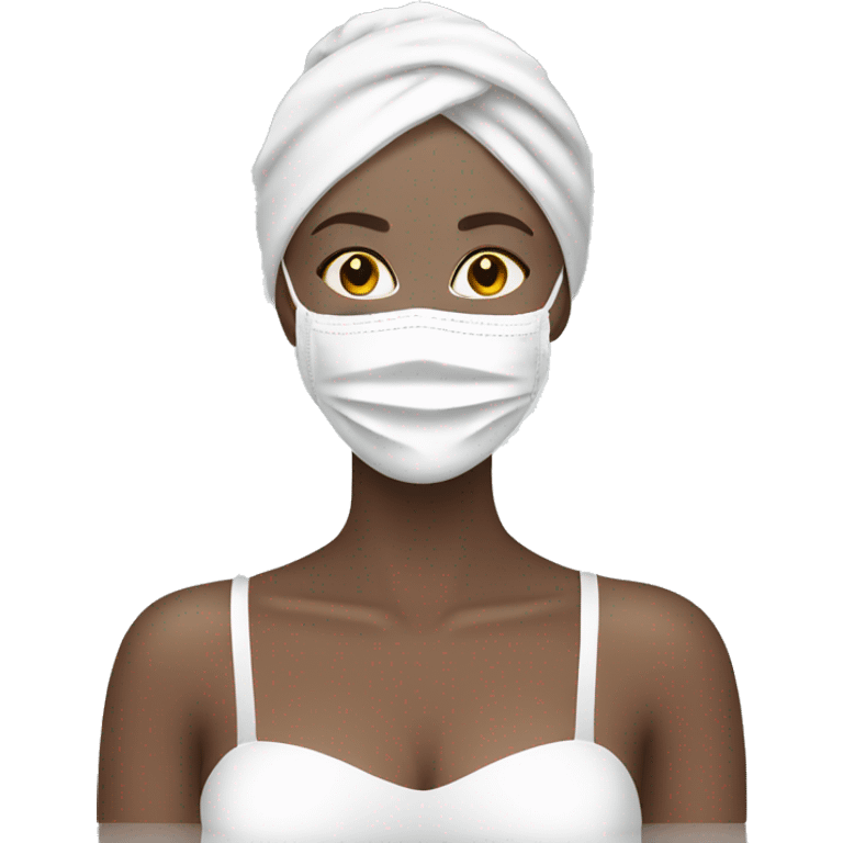 White lady with face mask full spa beauty emoji