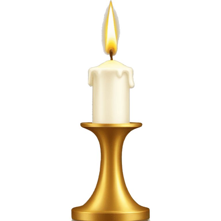 White Candle on golden candlestick emoji