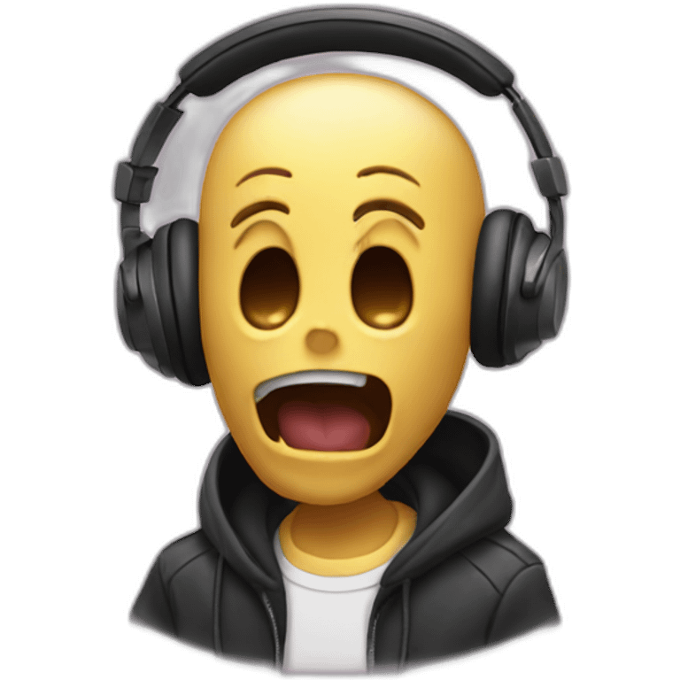 Scream being a DJ emoji