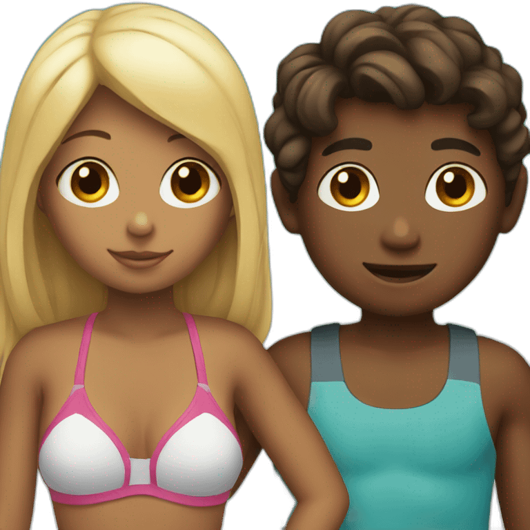 Girl with a boy swimsuit  emoji