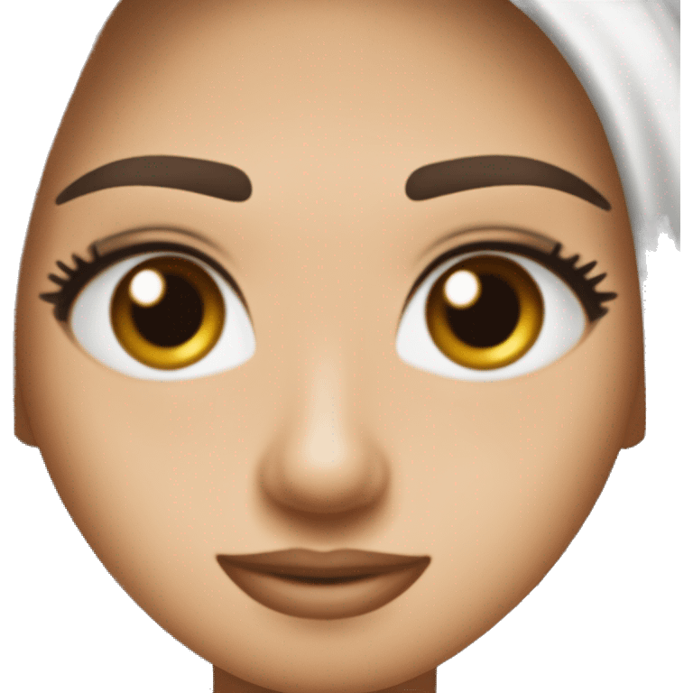 Quiero un emoji de mi persona con pecas ojos marrón oscuro cejas clara cabello castaño claro medio ondulado y entre liso  emoji