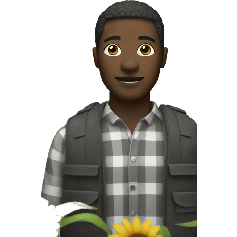 black man in field emoji