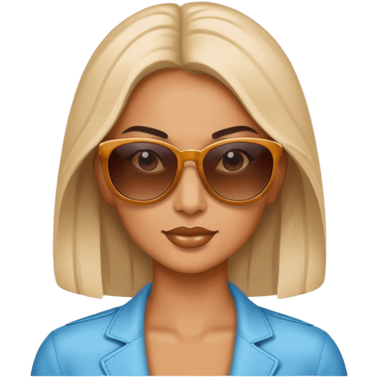 Woman wearing sunglasses, confident emoji