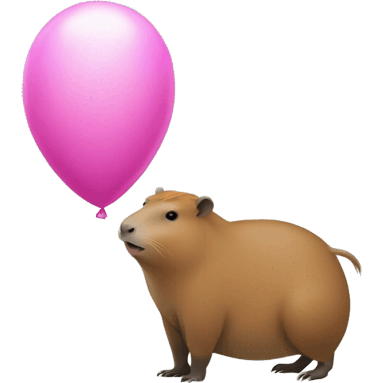 A capybara holding a balloon  emoji