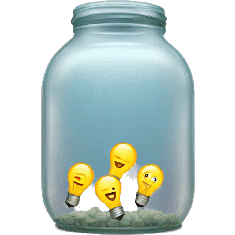 transparent jar with light bulbs emoji