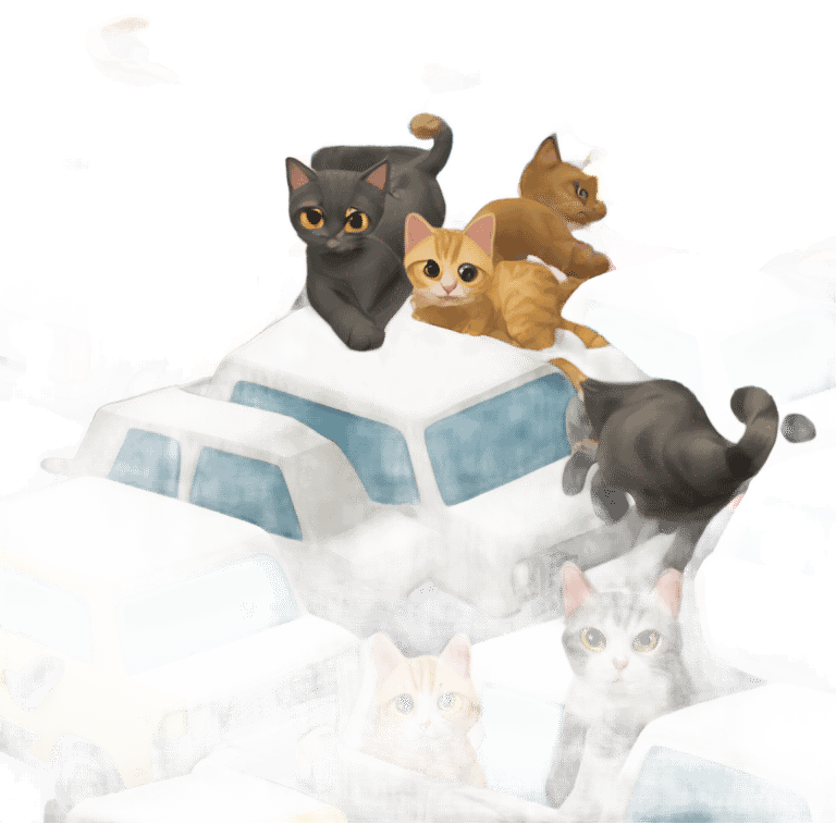 Cat traffic jam emoji