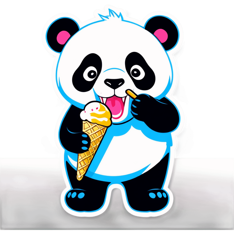 Panda eating ice cream emoji