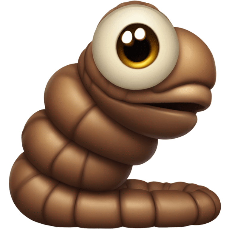 scared big brown worm emoji